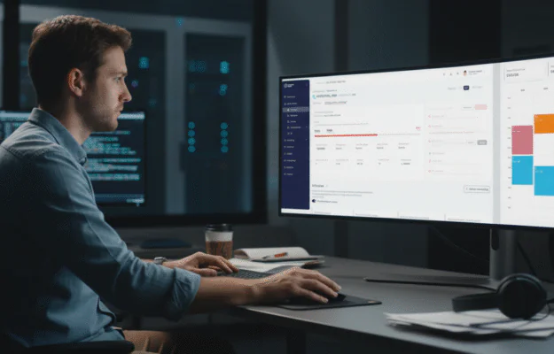 data engineer monitoring Cortex AI workloads on dashboard with cost-saving insights from Seemore.