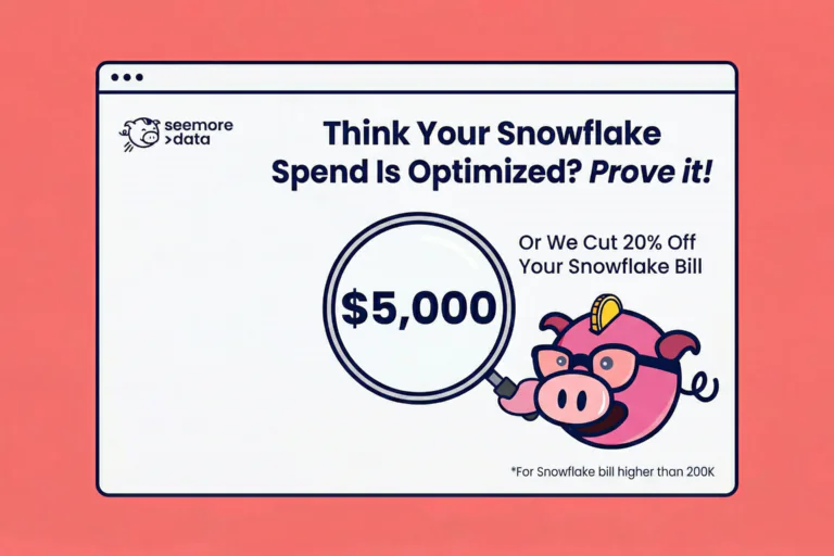 Seemore Data $5,000 challenge blog thumbnail. A coral-colored browser frame displays the text 